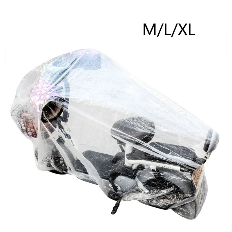 

Motorcycle Cover Disposable Transparent Protector Covers All Season Outdoor Waterproof Bike Scooter Rain Dustproof Covers M L XL