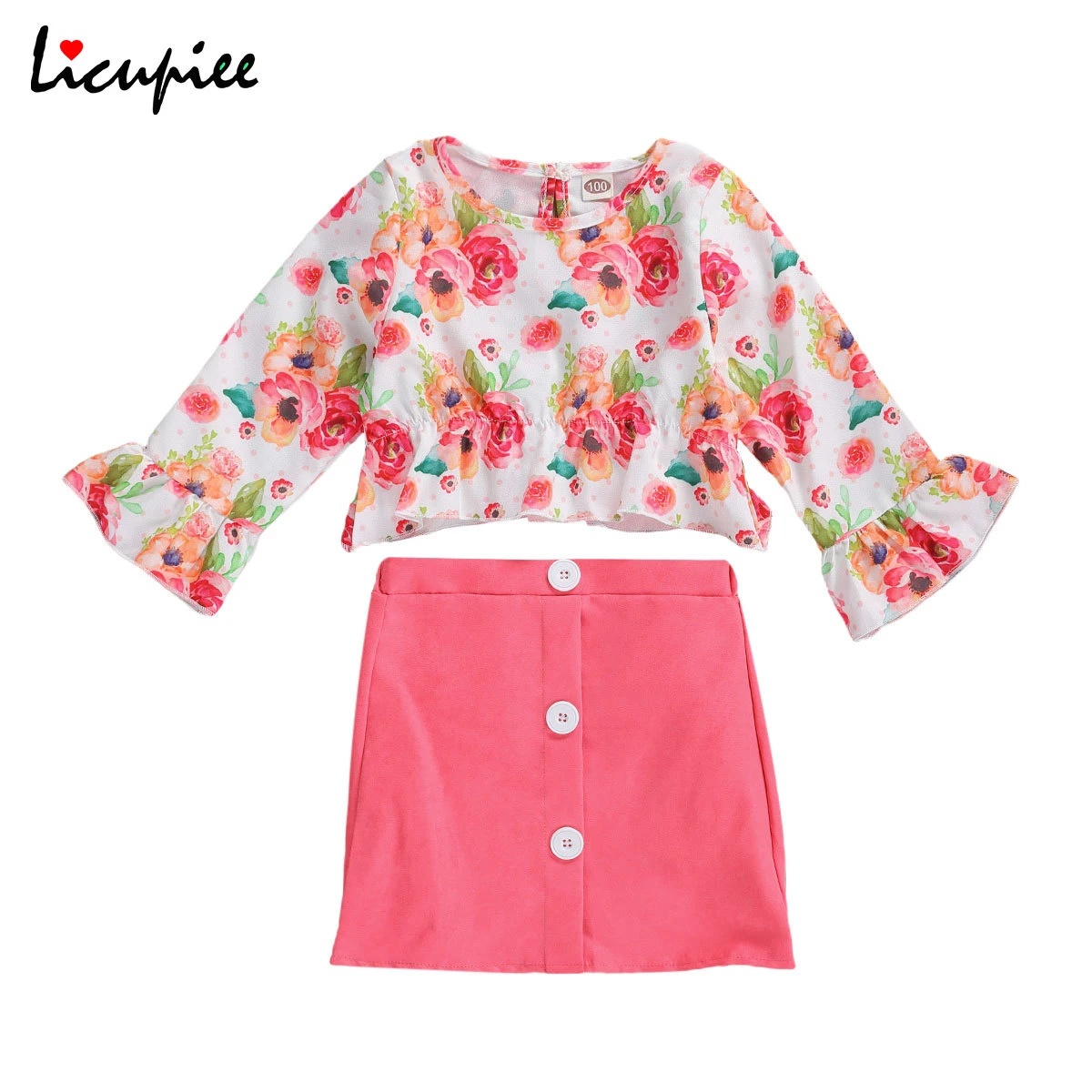 Dresses Baby Toddler Girls Floral Print Blouse With Flare Sleeve Zulegers