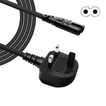 

2 Pin Mains UK Figure 8 Power Kettle Lead Cable for Samsung Philips Samsung/LG/HP LED LCD Smart TV Monitor, Xbox One X etc.