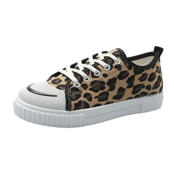 

Leopard Vintage Fashion Women Canvas Shoes Eva Round Toe Replica Wild Female Casual Shoes Street Basic Tide Flat Shoes B160