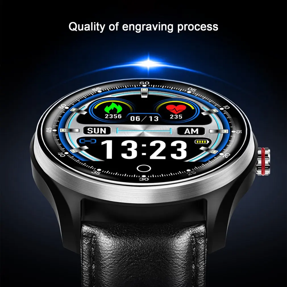 Leather Strap Smart Sports Watch Waterproof Bracelet Smart Sports Step Count Touch Watch Color Screen Smart Watch