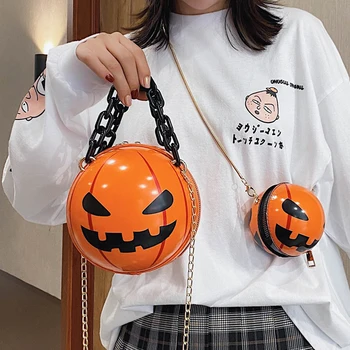 

Women Shoulder Bag 2020 Leather Fashion Creativity Easter Pumpkin Lamp Handbags Women Easter Shoulder bag New Designed Gift Bags
