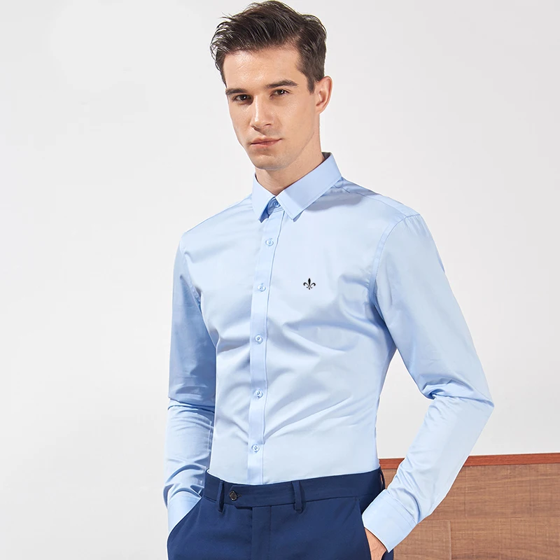 Ceny Modna bluzka Dudalina koszule Camisa społecznej Masculina koszula slim fit z długim rękawem mężczyzn kwiatowy odzież Off biały biały mężczyzna na zimno