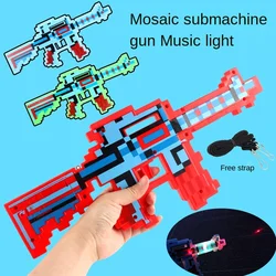 Jouets pour enfants, sous pistolet électrique lumineux pour enfants, jouets de musique légère en mosaïque, jeux de mitrailleuse, accessoires intéressants 