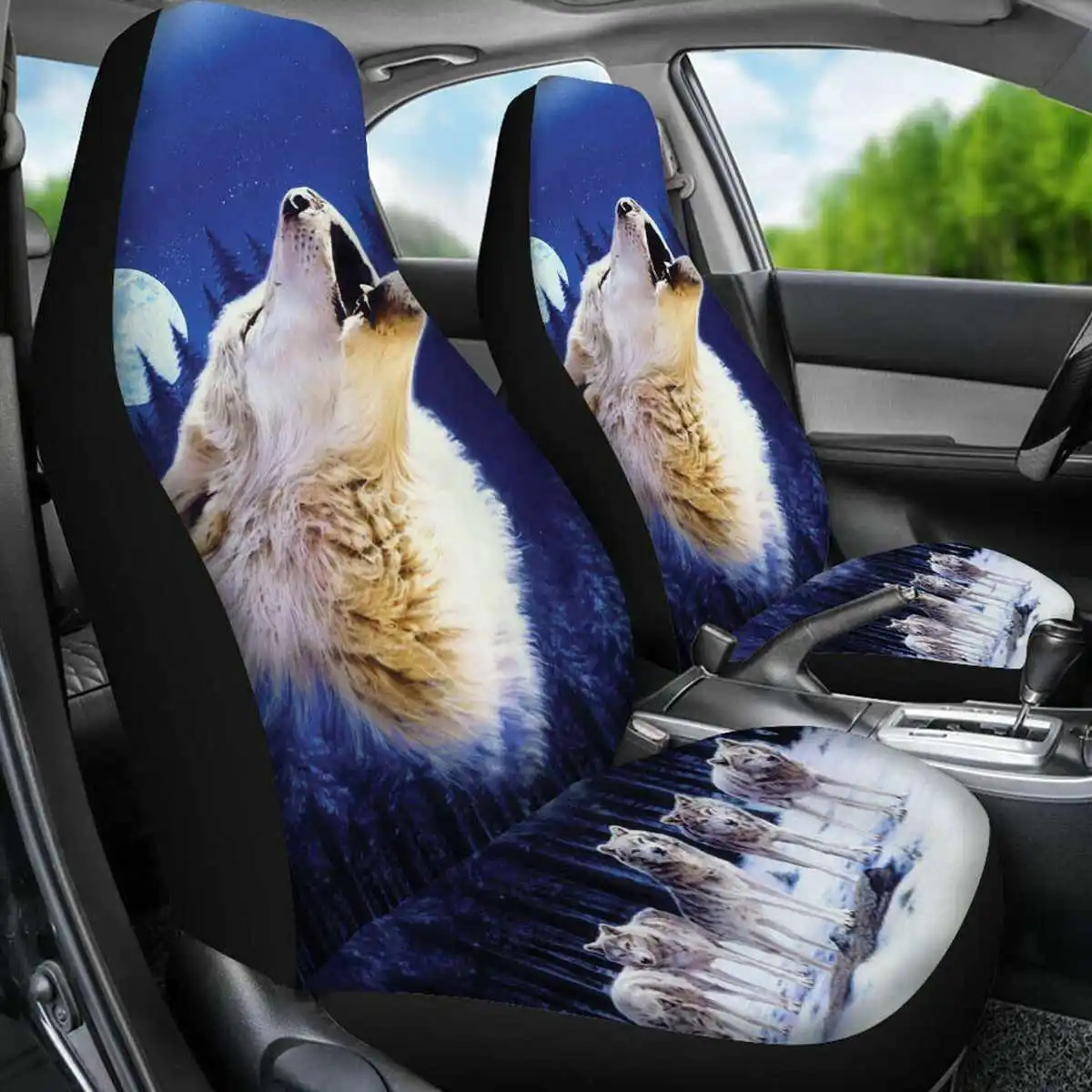 Универсальные чехлы для сидений автомобиля с 3D животным принтом, стильный декор для автомобиля, чехол для сиденья автомобиля, полный Чехол для сидения, протектор, аксессуары для интерьера