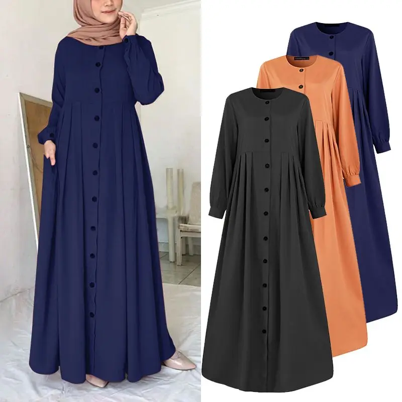 Women Muslim Dubai Turkey Dress Turkey Autumn Long Sleeve Buttons Down Islam | eBay Women Muslim Dubai Turkey Dress Turkey Autumn Long Sleeve Buttons Down Islam | eBay