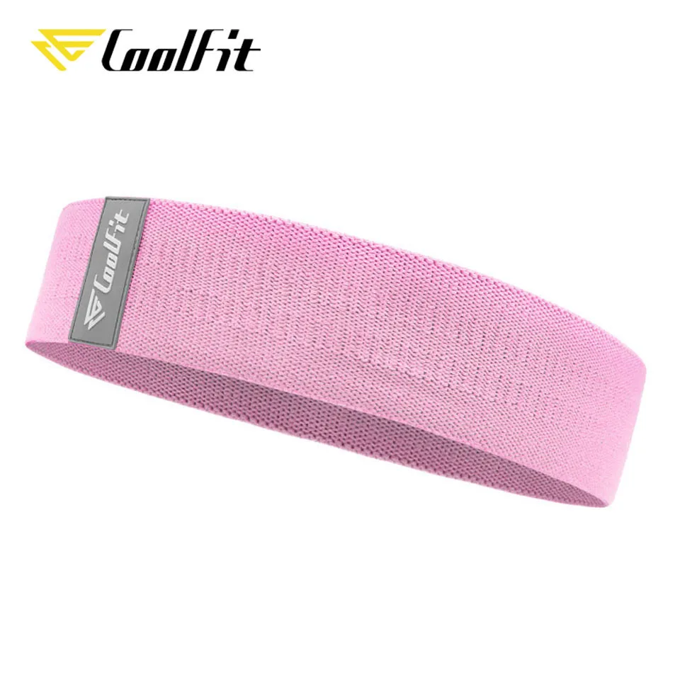 Круговой Браслет CoolFit для хип-хопа, йоги, Антискользящая, для спортзала, фитнеса, Резиновая лента для упражнений, плетеная, эластичная лента для хип-подъема - Цвет: Pink