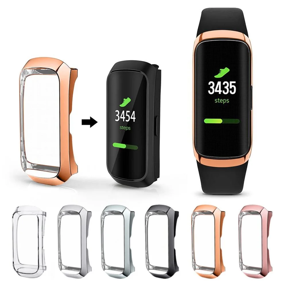 ТПУ покрытие оболочки для samsung Galaxy Fit SM-R370 360 ° полный защитный чехол для смарт часов крышка отпечатков пальцев защитная рама