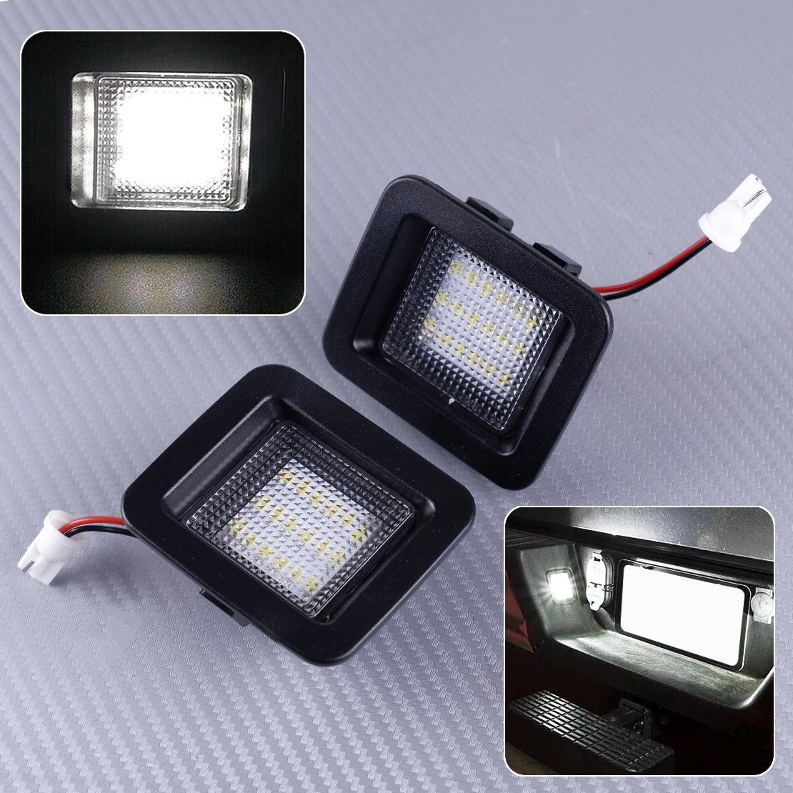 DWCX 2 шт. 3W 12V черные высокие Мощность дыма номерной знак светодиодный светильник 6500K подходит для Ford F150
