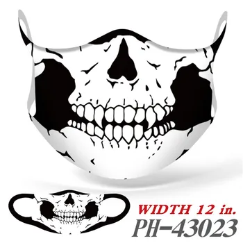 

Dust Protective Face Mask Skull Clown Halloween Print Reusable Cloth Mask Washable Breathable Anti-Pollution Mouth Mask Caps