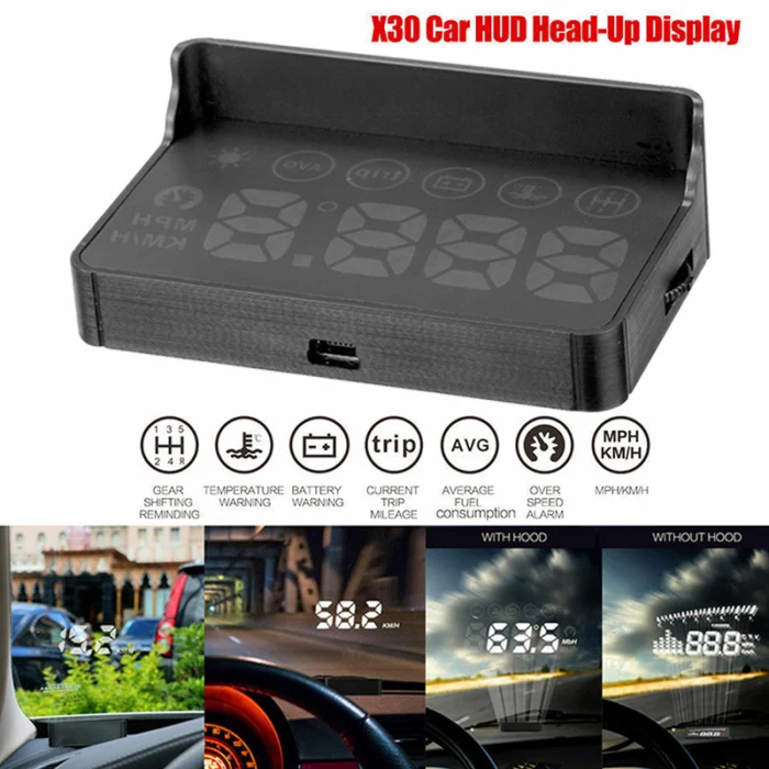 X30 автомобильный HUD OBD дисплей Автомобильный спидометр Умный Цифровой Авто универсальный дисплей метр