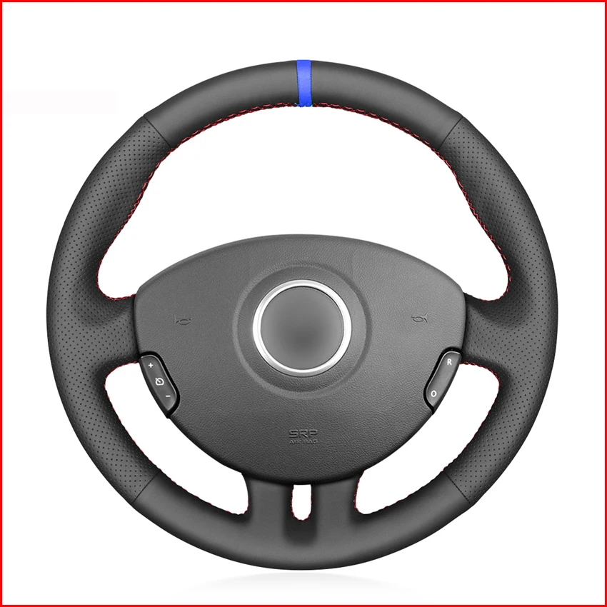 Black-PU-Faux-Leather-DIY-Car-Steering-Wheel-Cover-for-Renault-Clio-3-2005-2013-Clio