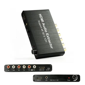 

US Standard 5V 1A Power Adapter HDMI Analog Audio Extractor Support 5.1CH 4K 3D HDMI To HDMI AC-3/DTS Decoder For DVD Player
