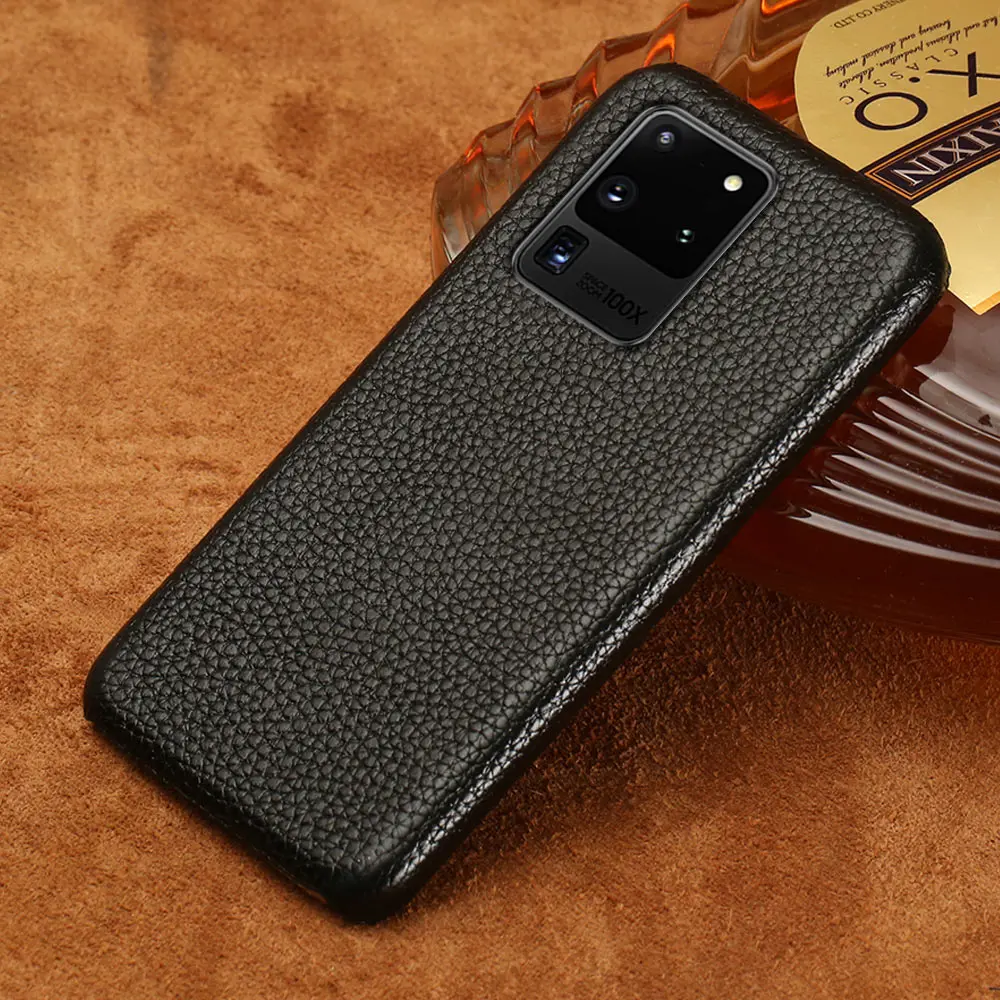 Чехол из натуральной зернистой кожи для Samsung Galaxy S20 Ultra FE S8 S9 S10 Plus A21S M31 A31 A50 A70 A71 A51