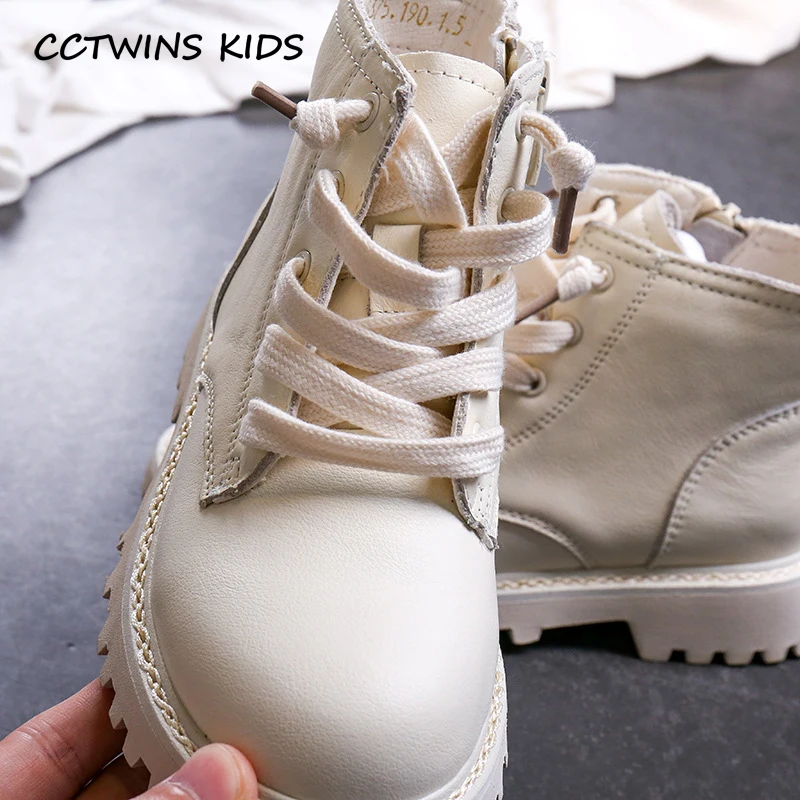 CCTWINS/детская обувь; коллекция года; сезон осень; Модные Ботинки martin из натуральной кожи для девочек; повседневная обувь черного цвета для мальчиков; Детские брендовые белые ботиночки; MB012