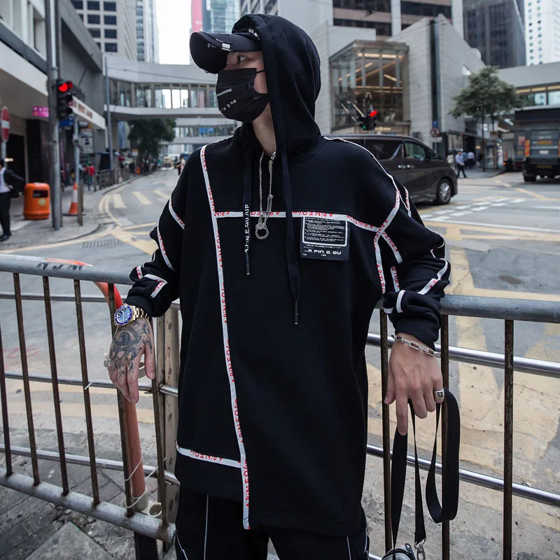 Winter Autumn Men Thick Irregularity Hoodies Cotton Black White Swag Tyga Hoody Sweatshirt
