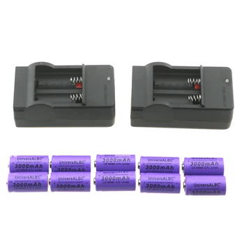 

UniversALBC 3000mAh LS 16340 3.7V Rechargeable Li-ion Battery LED Flashlight Expert Battery 16340 Battery Charger Sets