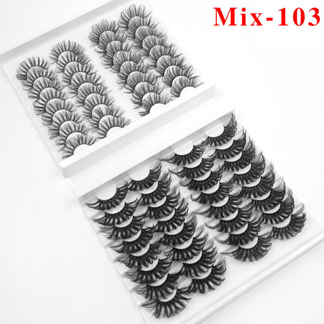 32 pairs 27mm Lashes Mink Eyelashes artificial Mink Hair Fluffy Messy Soft Natural Lashes Makeup 3d Mink Lashes