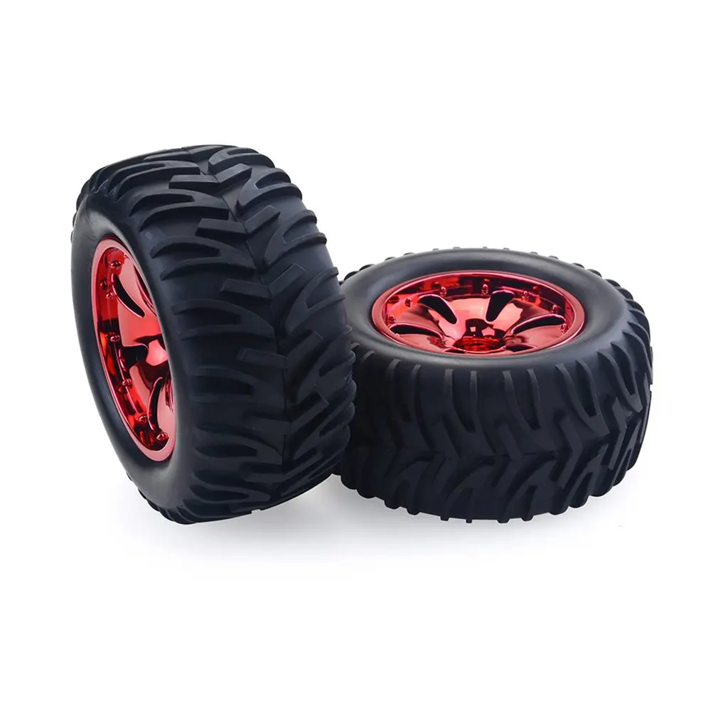 2 шт. колесо радиоуправляемого автомобиля обода шины для HPI, HSP Savage, XS, TM Flux, MT, ZD Racing, LRP 1/10 Truggy Monster Truck Резиновые шины 12 мм шестигранные