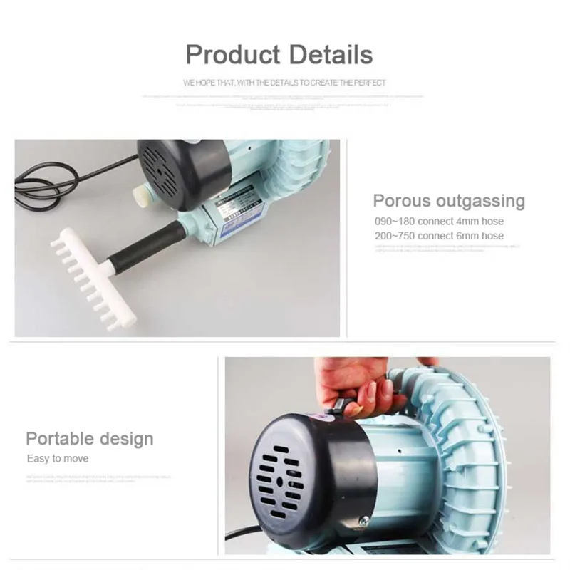 SUNSUN 200W Aquaculture aerator, whirlpool blower, fish pond oxygenation pump, high-power Roots air pump, nanometer oxygenation