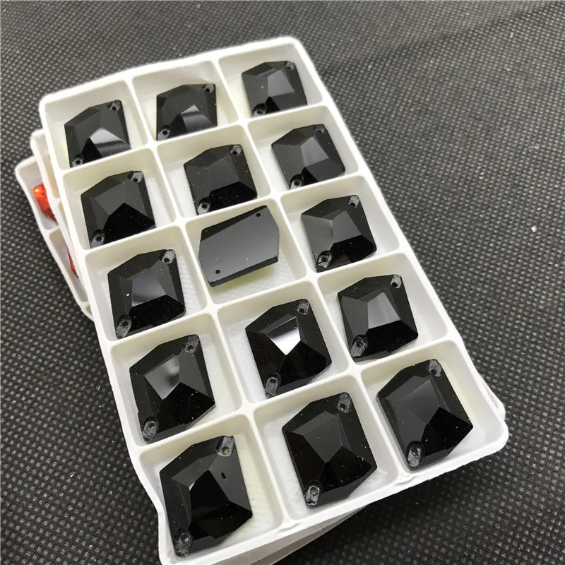 TopStone струйный черный стеклянный кристалл пришивной камень капля круглая прямоугольная квадратная Смешанная форма стеклянные стразы для сумок для одежды - Цвет: 21x27mm-cosmic-13pcs
