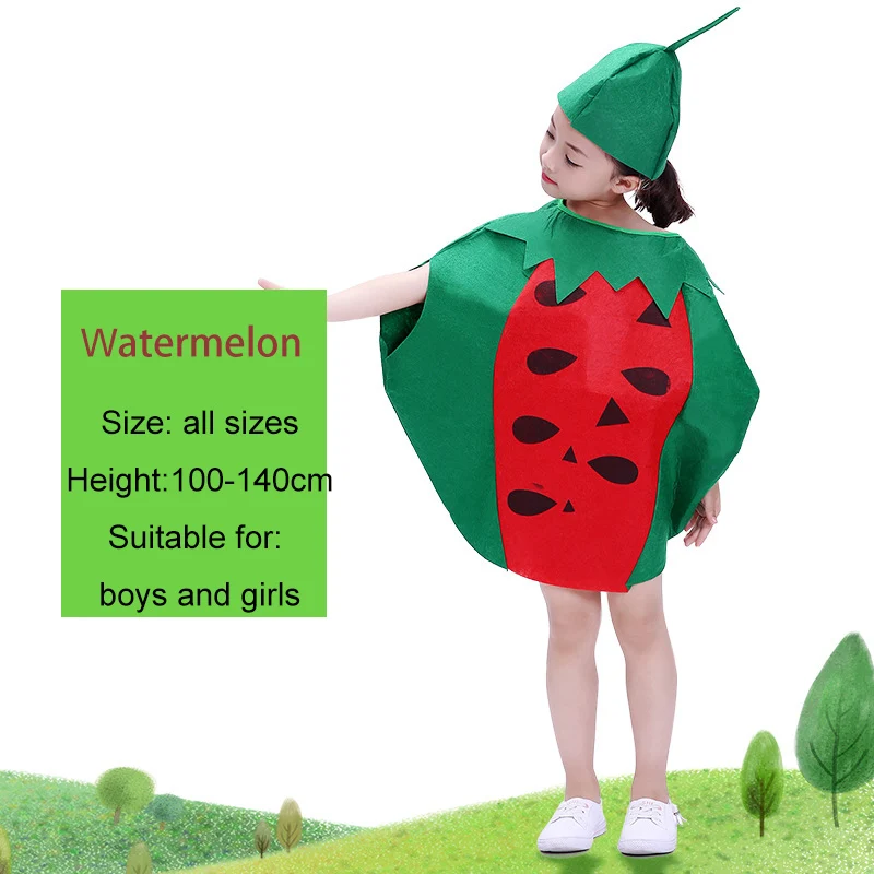 watermelon Модное детское маскарадное платье унисекс Детский костюм с рисунком фруктов и овощей праздничная одежда Одежда для девочек и мальчиков подарок - Цвет: watermelon