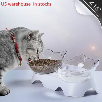 

Non-slip Double Cat Bowl Dog Bowl With Raised Stand Pet Supplies Cat Water Bowl & Cat Food Bowls For Dog Feeder Pet Products