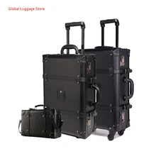 Ретро чемодан на колёсиках набор Спиннер для женщин пароль тележка 24 дюймов чемодан колеса 20 дюймов Винтаж кабина дорожная сумка багажник
