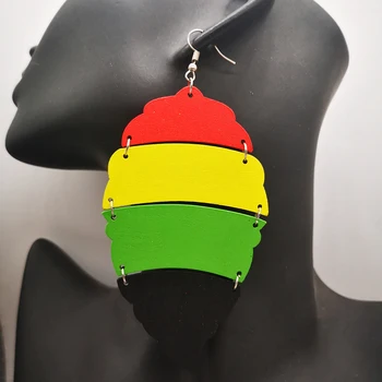 

2020 Rasta Leaf Wooden earrings