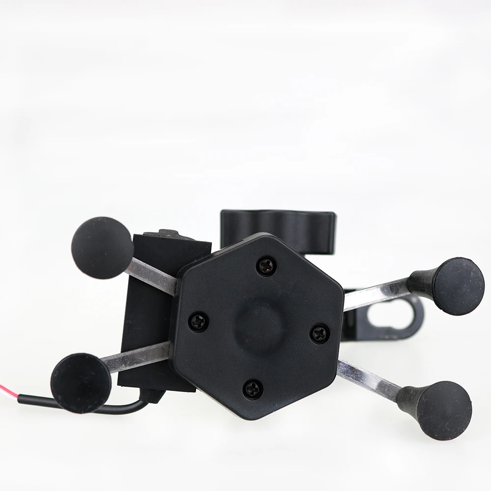 

Motorcycle Bike Mobile Phone Stand Holder With USB Charger Socket X Type Phone Mount Bracket For Samsung iPhone Oc15