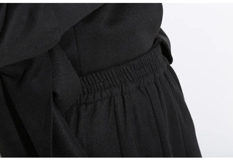 Autumn Winter Skirt Women Elegant Vintage Splice Draped Long Skirts Ladies High Waist Chic Simple A-line Skirts Muslim Clothing