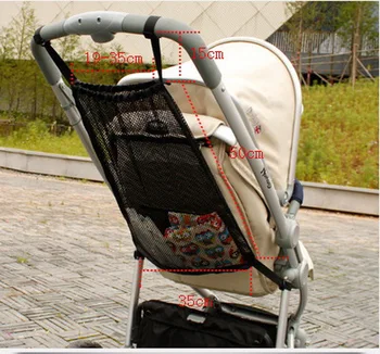 

DHL 100pcs Baby Stroller Net Pocket Infant Stroller Mesh Bottle Diaper Storage Organizer Bag Hanging Stroller Accessories