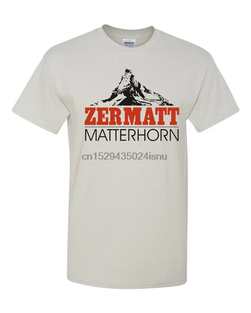 Zermatt Matterhorn футболка швейцарские Альпы лыжи Швейцария светильник-серый | Мужская