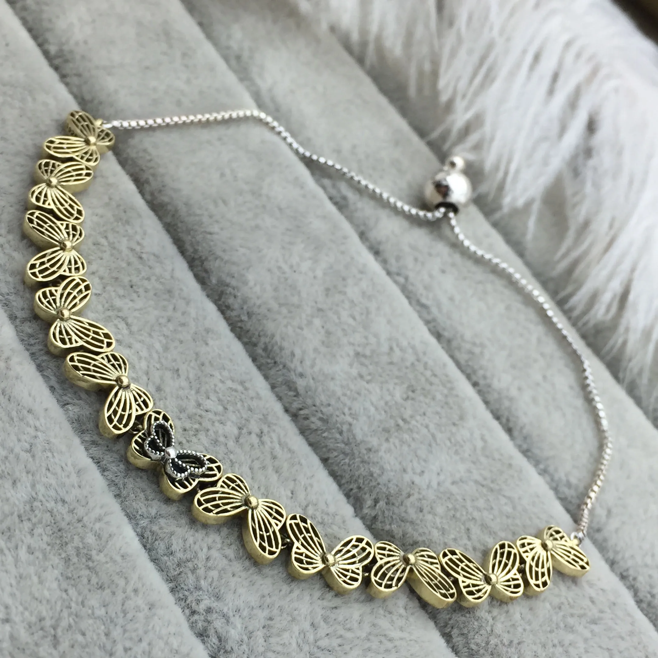 925 Sterling Silver Classic Openwork Butterfly Slider Bracelet Charm Fashion Dangle Jewelry Free Shipping wholesale