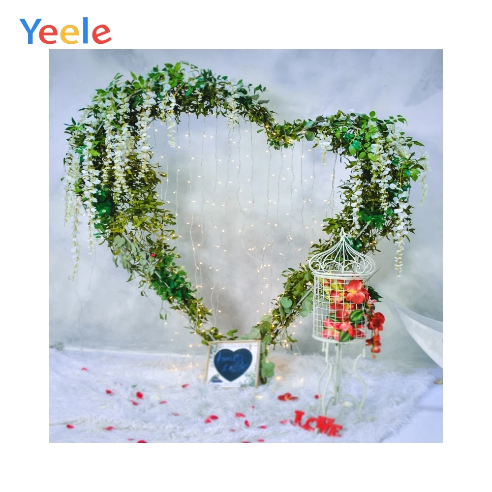 

Yeele Romantic Love Wreath Light Flower Girl Portrait Photography Backgrounds Custome Photographic Backdrops For Photo Studio