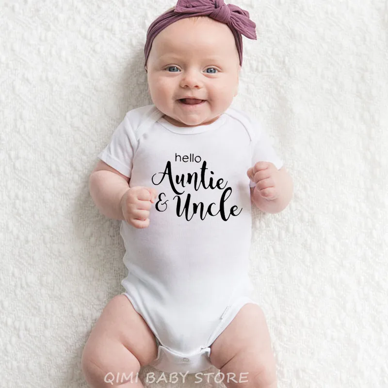 Hello Auntie Uncle новорожденная девочка одежда для малышей высокое качество милый хлопок короткий рукав детские комбинезоны roupas infantil костюмы