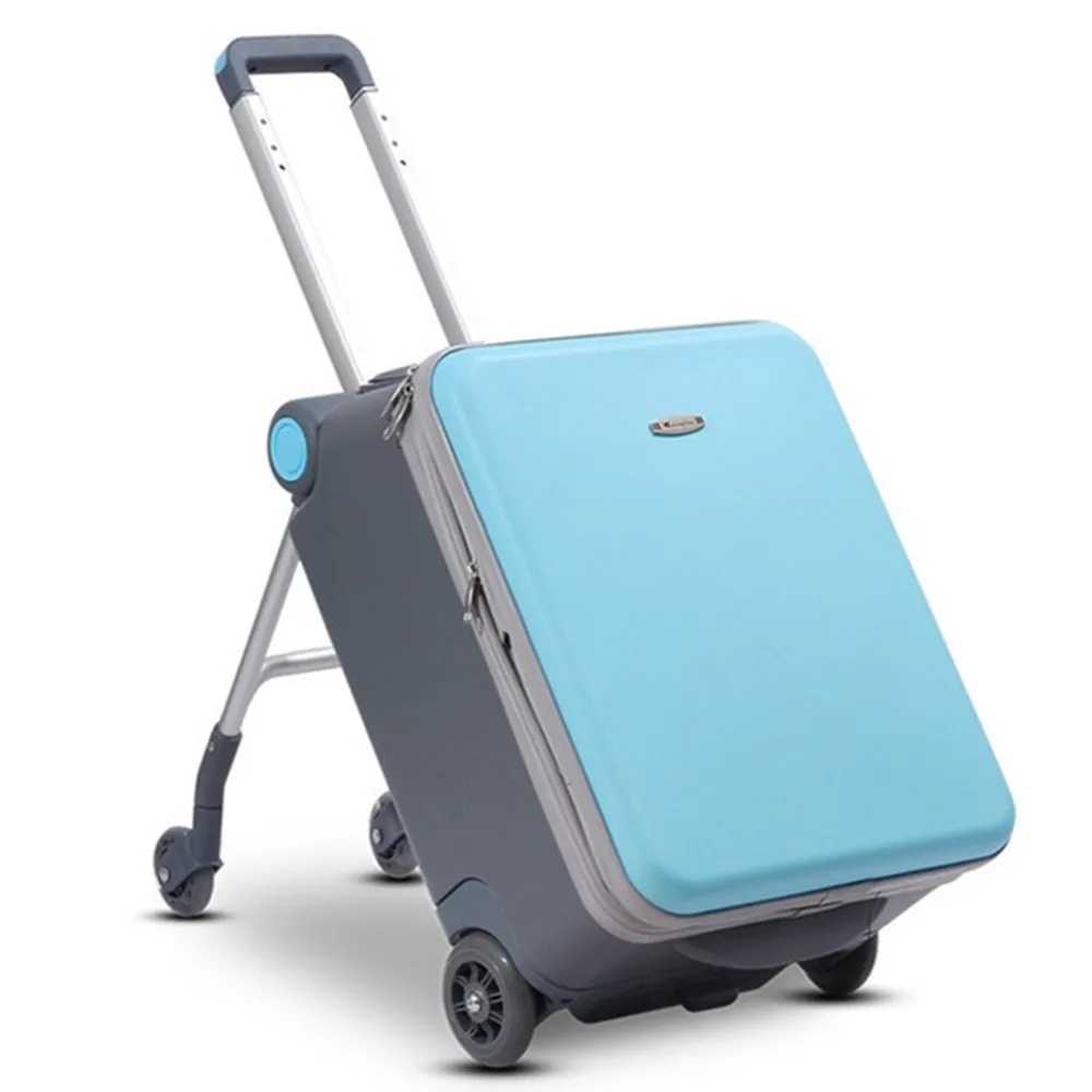 Portable folding trolley suitcase travel suitcase bag child can ride on detachable folded luggage 4 wheel baggage pull cart 20