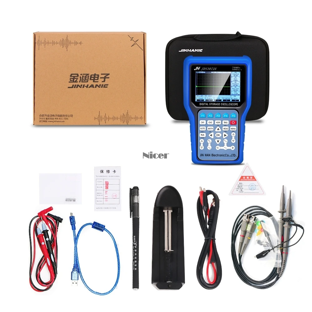 Портативный осциллограф Jinhan JDS3051A JDS3072E JDS3082A новый портативный 1/2 канала 250/500 MSa/s
