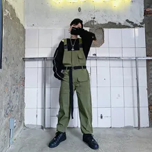 Черный тренд винтажные мужские комбинезоны пояс для брюк тонкий тренд хип хоп Молодежный осенний тренд