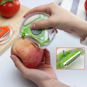 

3 In 1 Vegetable Fruit Peeler Peeling Machine Slicer Potato Carrot Ginger Grater Rotatable Button Kitchen Accessories Gadgets