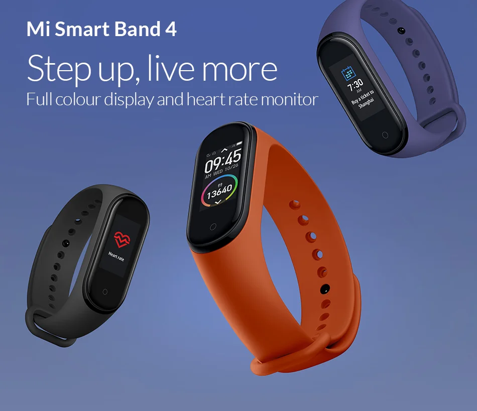 Умный Браслет mi Band 4, 3 цвета, AMOLED экран, mi band 4, Smartband, фитнес-браслет, Bluetooth, спортивный, водонепроницаемый, Xiao mi, умный Браслет