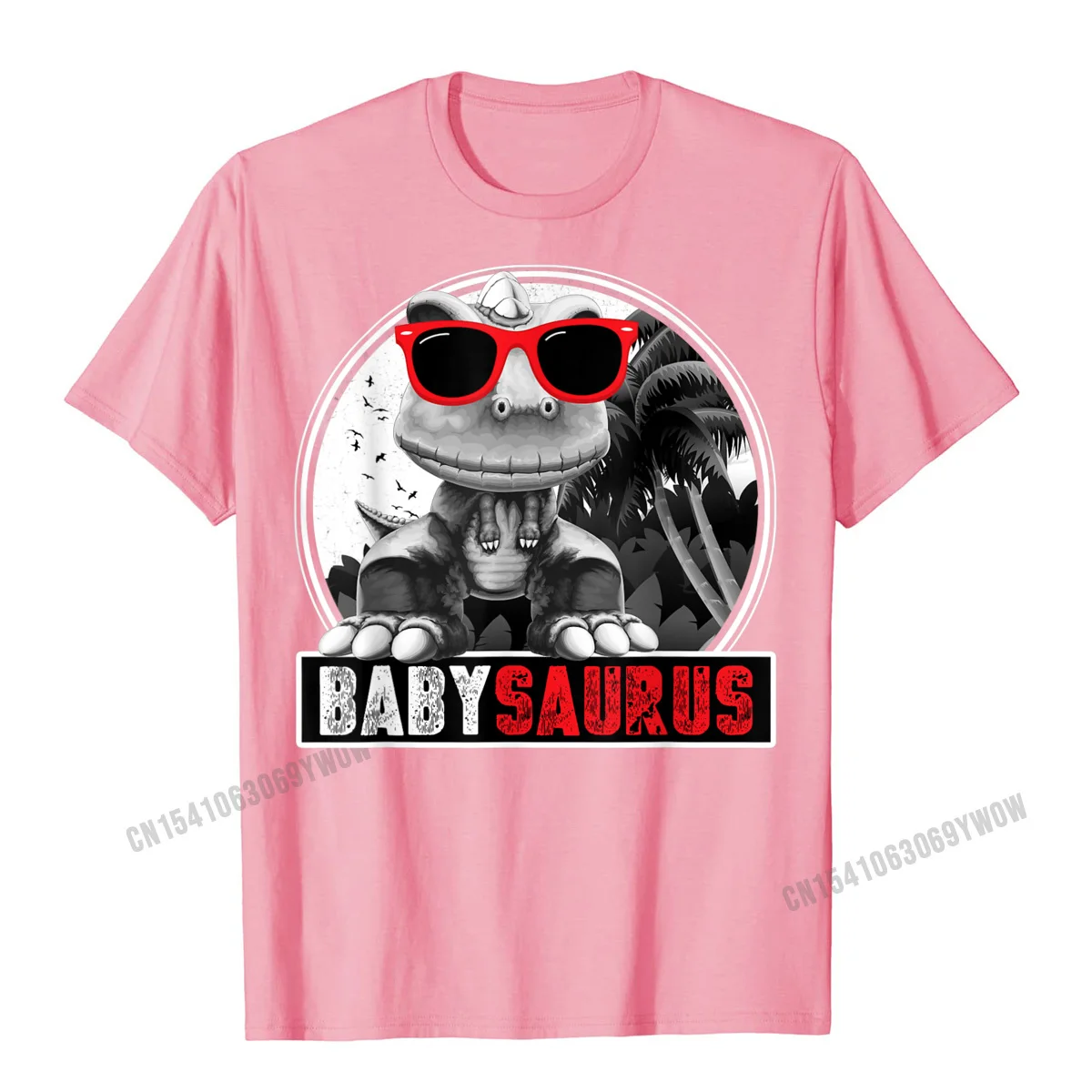 Design Short Sleeve Tops & Tees Summer Round Neck Pure Cotton Men T-Shirt Summer Design Clothing Shirt 2021 Popular Babysaurus Kid T Rex Baby Saurus Dinosaur Matching Family T-Shirt__583 pink