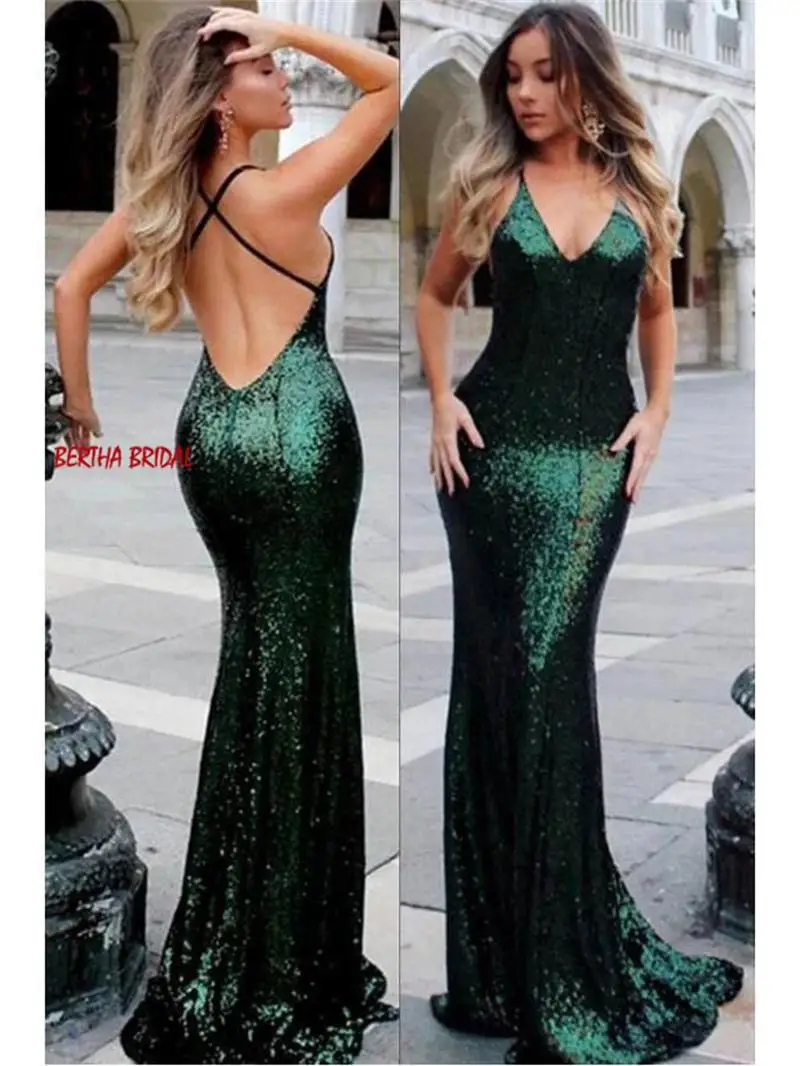 Vestidos Largos De Fiesta сексуальное Бордовое платье для выпускного вечера с блестками, вечернее платье с v-образным вырезом и открытой спиной, вечерние платья