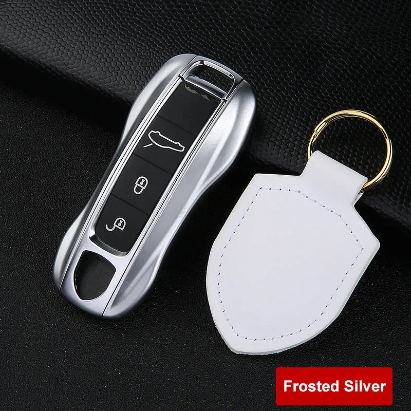 QHCP ABS отделка для выпечки 2 шт. автомобильный чехол для дистанционного ключа модифицированный умный корпус для ключа, пригодный для Porsche Cayenne, Panamera - Название цвета: Silver