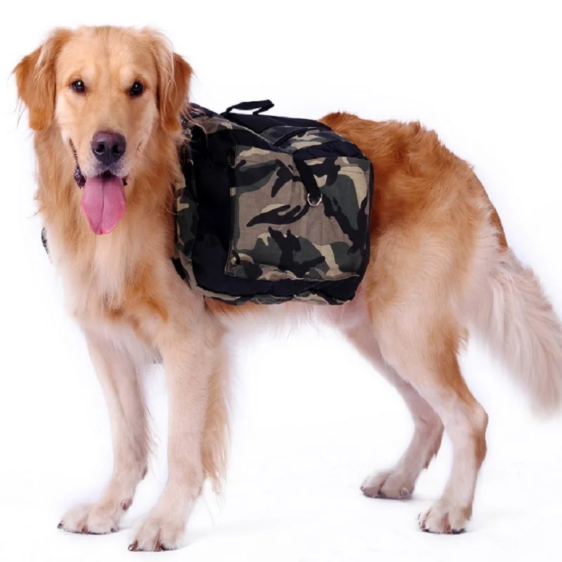 Pet Carrier Bag Outdoor Large Dog Bag Carrier Backpack Saddle Bags Camouflage for Hiking Training