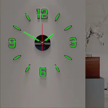 Luminous DIY Clock Home Simplicity Silent Fashion Wall Clock Living Room Creative Wall Stickers Bedroom Wall Clock 1