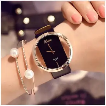 Reloj de lujo con correa de cuero para Mujer, cronógrafo de cuarzo, informal, a la moda