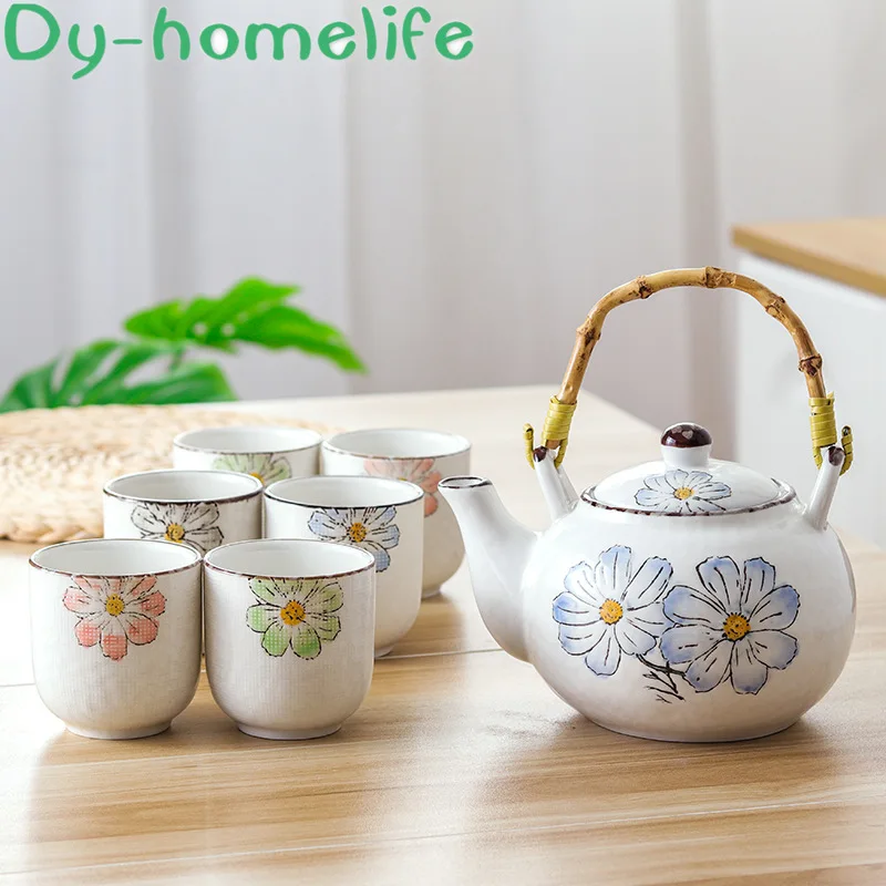 

Chinese Style Multicolor Gesanghua Ceramic Coffee Tea Set Gift Box Household Gift Japanese Style Beam Pot Cup Tray Tea Set