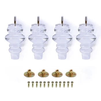 

1/4 Pcs Acrylic Furniture Support Legs, For Sofa Couch Table Cabinet Bed And TV Stand Heavy Duty Modern Style Transparent