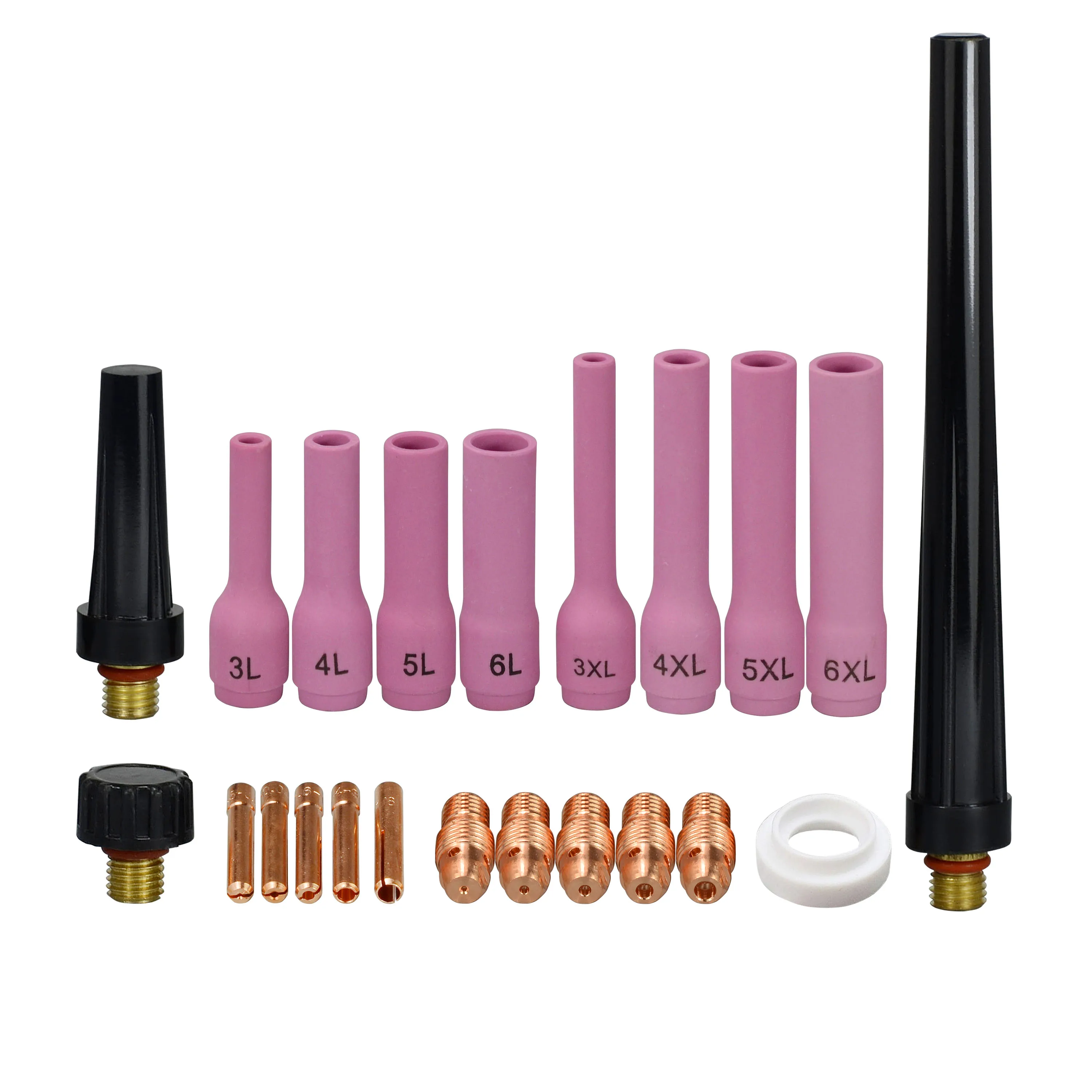 

TIG Kit Collet Body Long Alumina Nozzle Back Cap Consumables Accessories For TIG Welding Torch SR WP 9 20 25,22PK